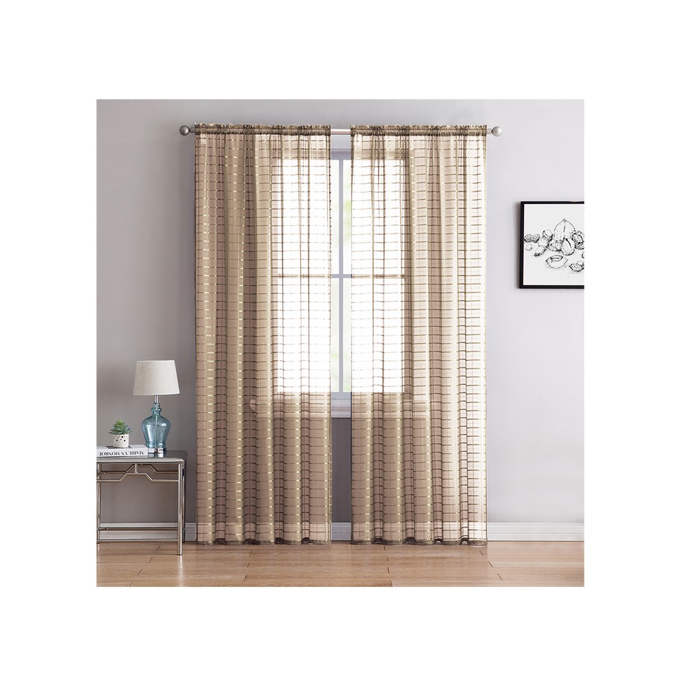 Cortina Para Ventana X Pulg Lisa Taupe Cortinas