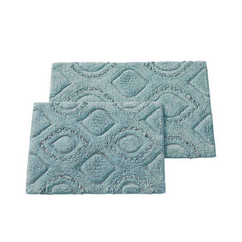 Alfombra para baño detalles aqua 2 piezas