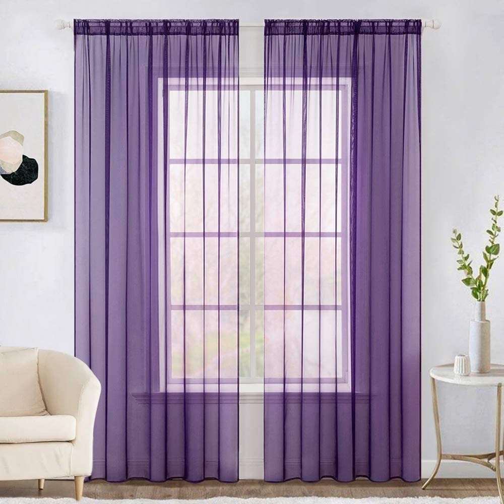 Cortina para ventana 55x90 pulg milly morado