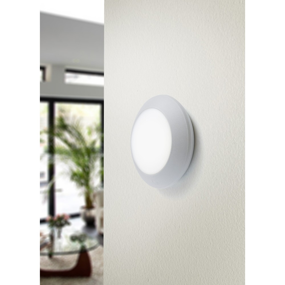 Luminaria led de empotrar pared 3 watts gris opal