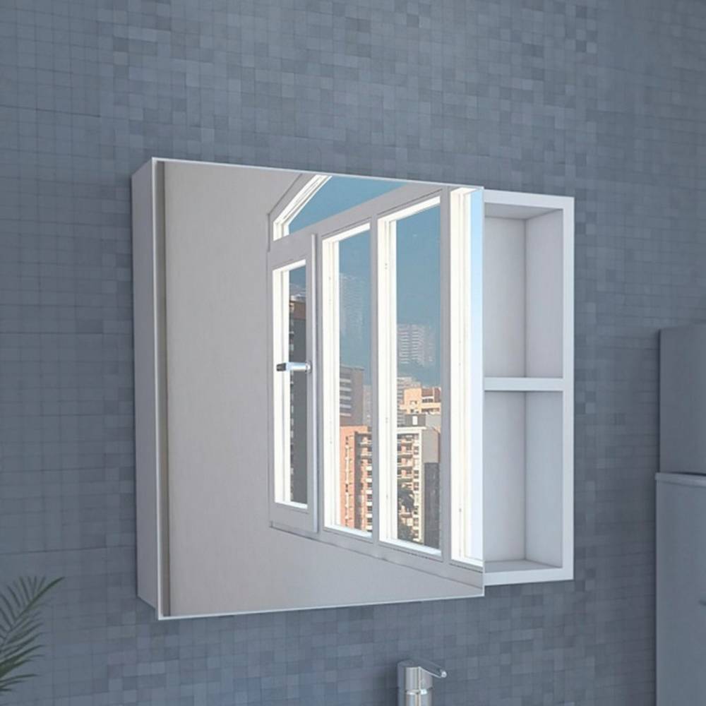 Gabinete para baño con espejo color blanco de 47 x 50 x 12 cm