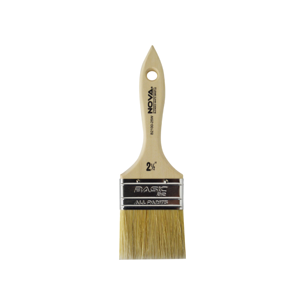 Brocha de cerda blanca 2 1-2 pulg mango madera