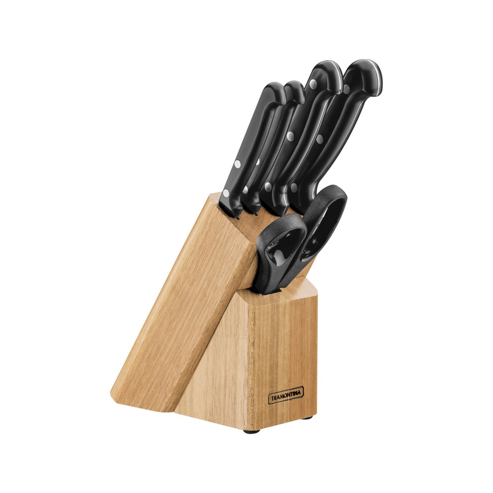 Cuchillo con bloque de madera utracorte tramon 6 pzas