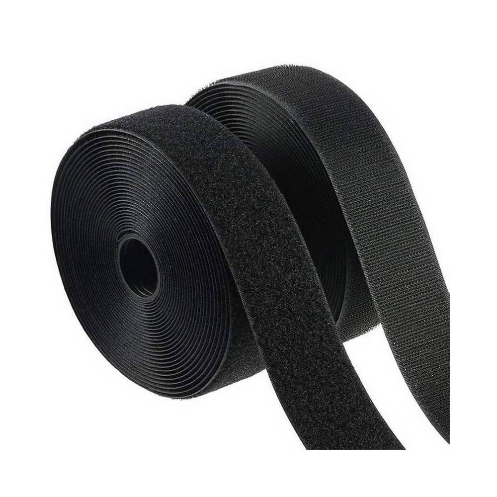 Velcro adhesivo color negro de 2.54 cm (1 pulgada)