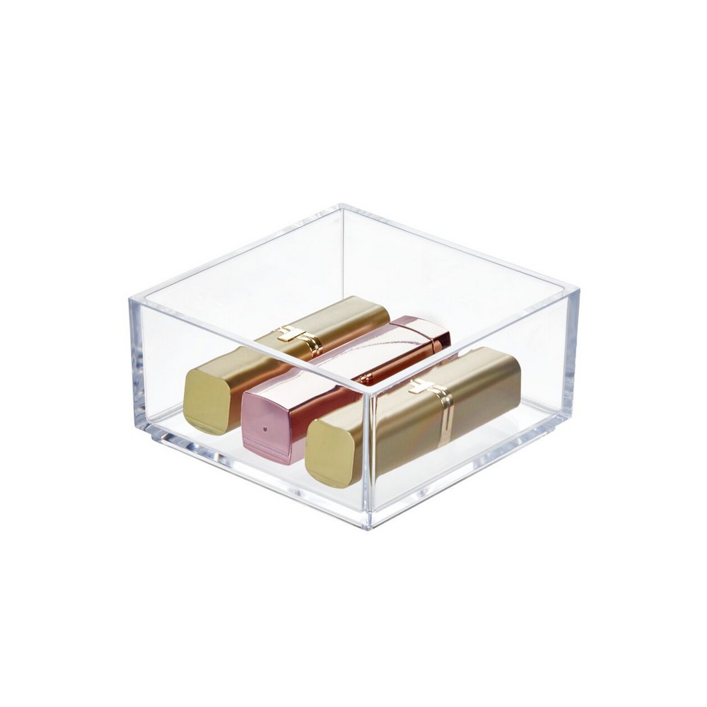 Caja organizadora plastica 4x4x2pulg clarity