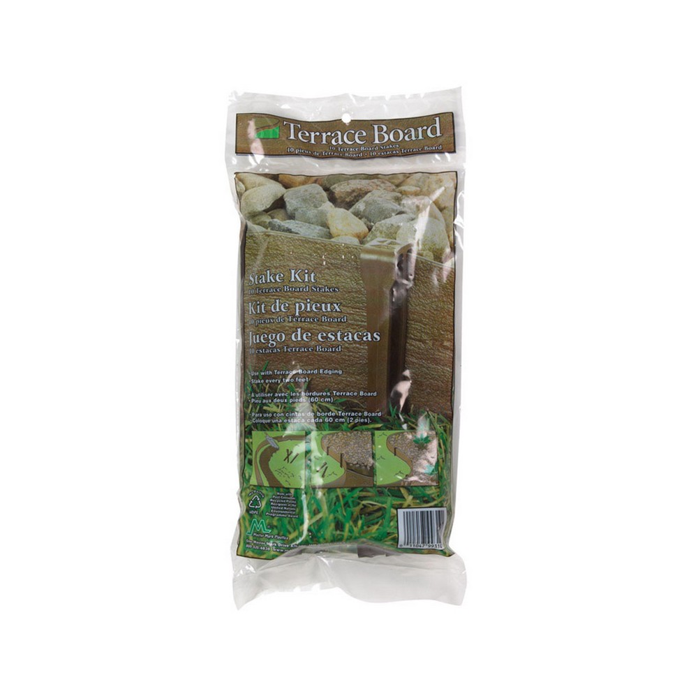 Juego de estacas de plastico café de 10 pulgdas para borde de cesped