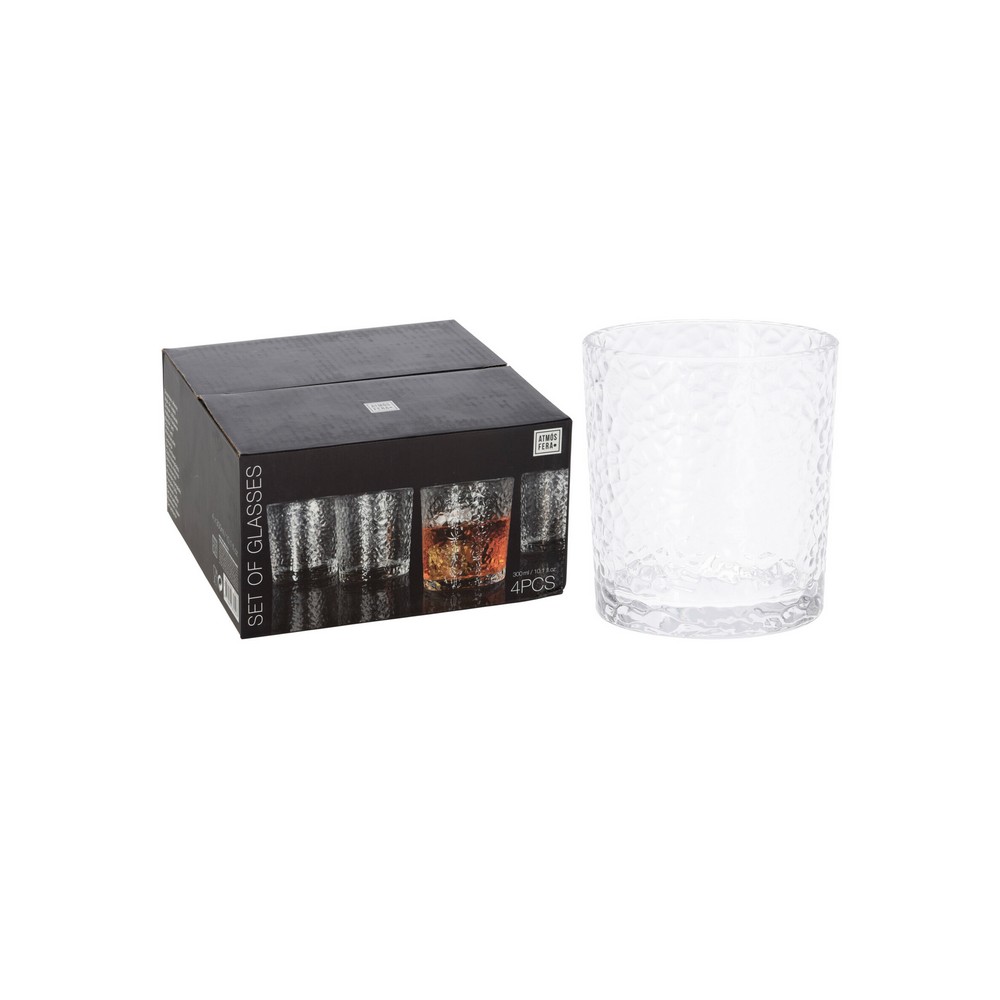 Set de 6 vasos bajos de cristal para whisky o agua+botella de cristal