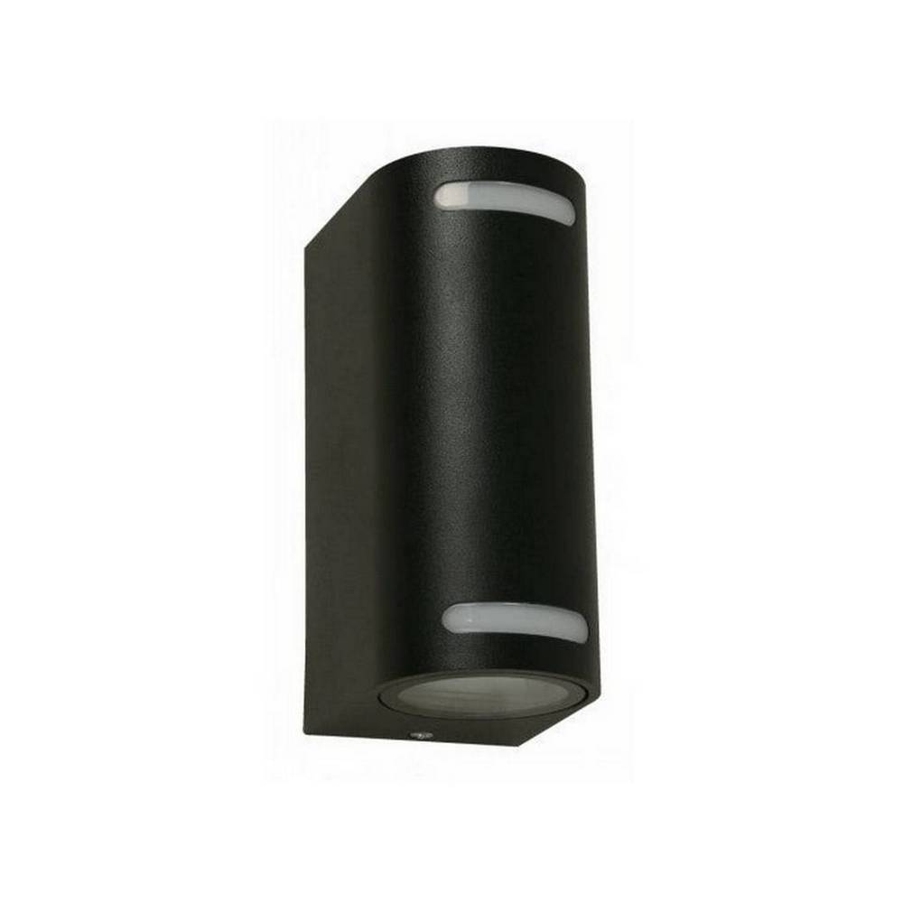 Lámpara de pared exterior cilíndrica 2l gu10 color negro