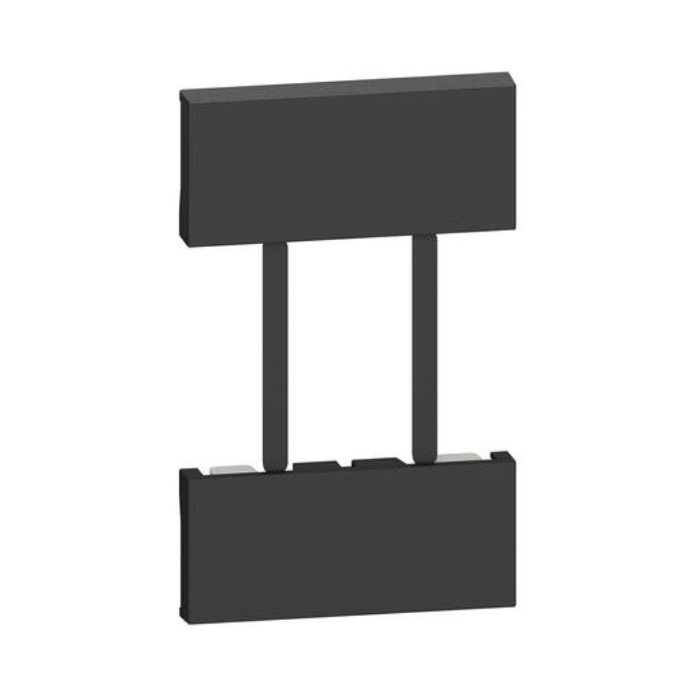 Cubre tecla para toma hembra sencillo 2 módulos negro