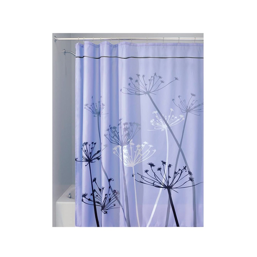 Cortina para baño 71x79 pulg flores lila