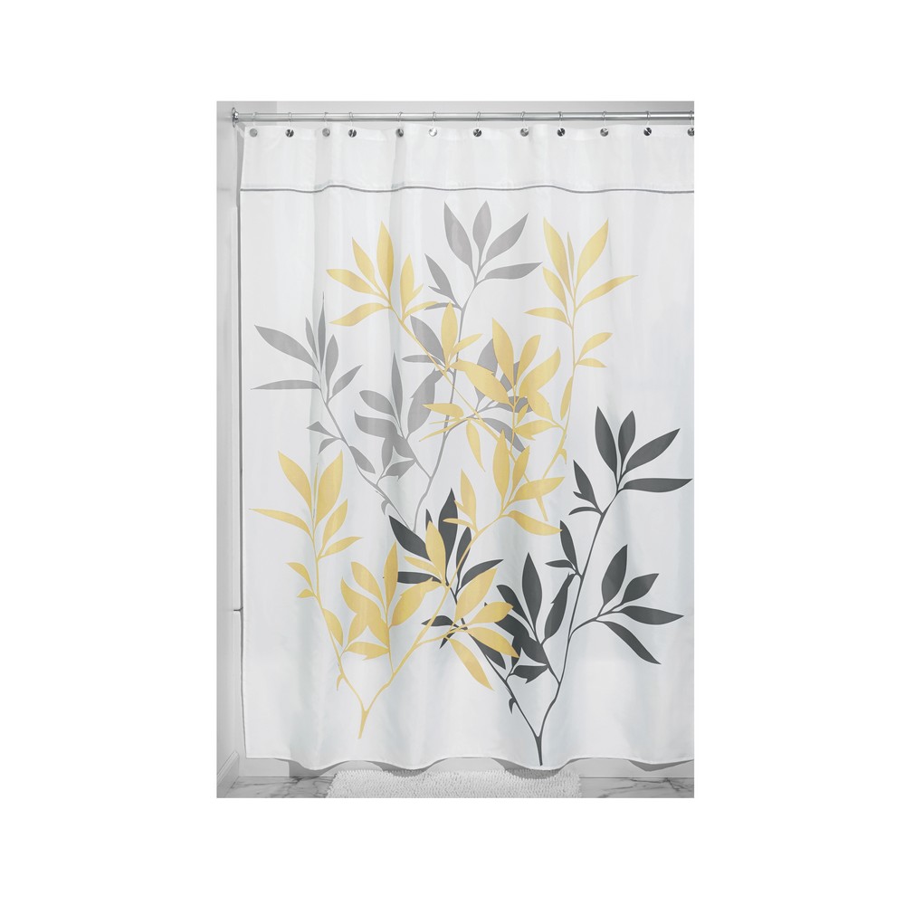 Cortina para baño 71x79 pulg hojas café-amarillo