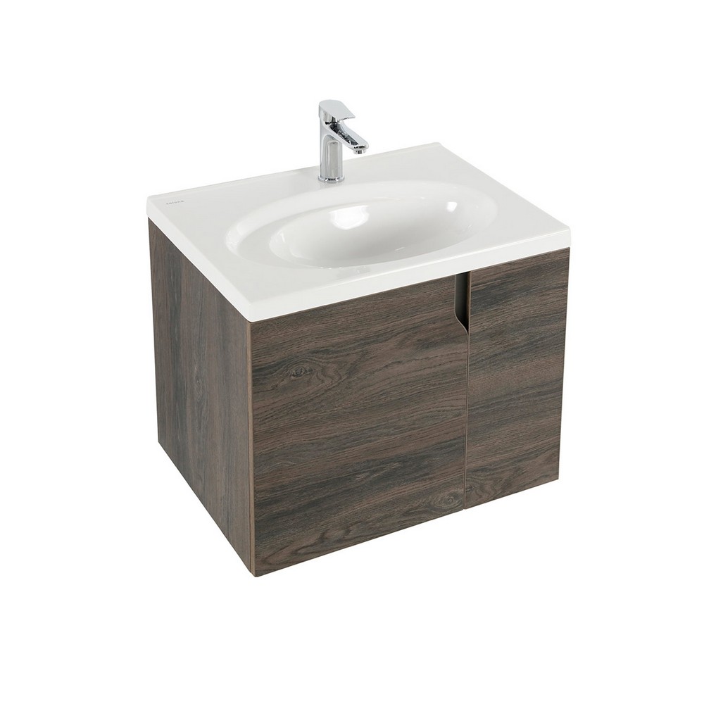 Gabinete con lavamanos elevado color café de 55 x 45 x 60 cm