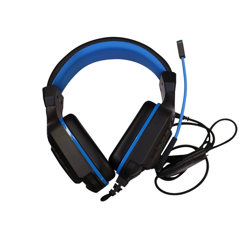 Audífonos gaming jack 3.5 azul-negro