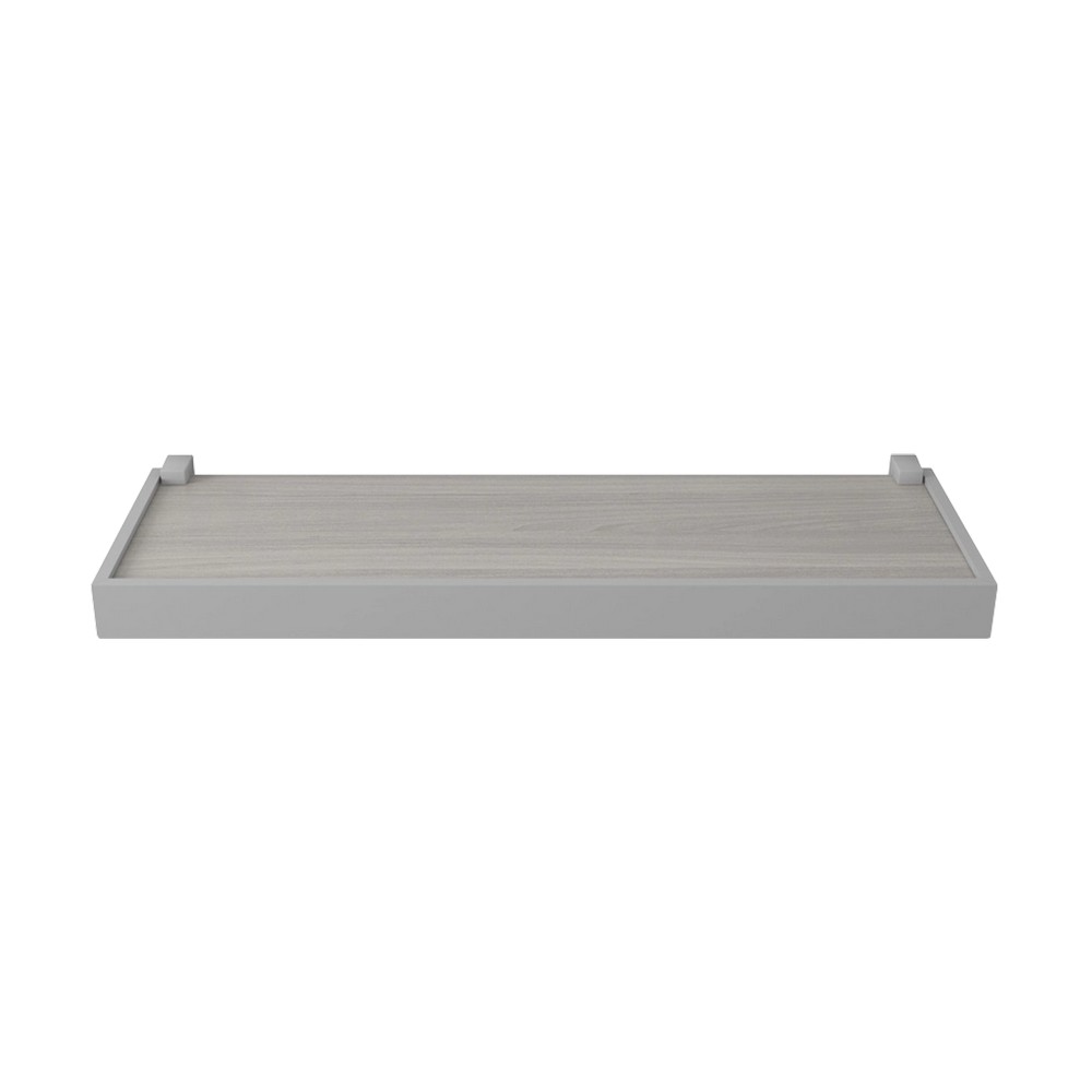 Repisa de melamina cemento con soporte y borde de 1.5x20x60 cm