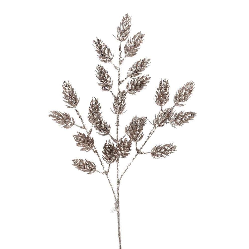 Rama navideña 24pulg plateada con brillo