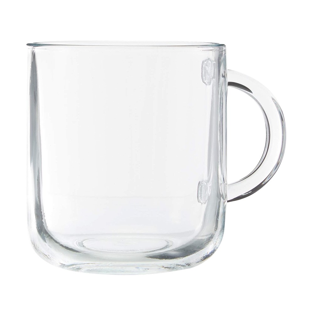 Juego de 8 tazas de café de vidrio de gran capacidad de 15 onzas con asas,  taza de café transparente con 8 cucharas, tazas de vidrio grandes, tazas de