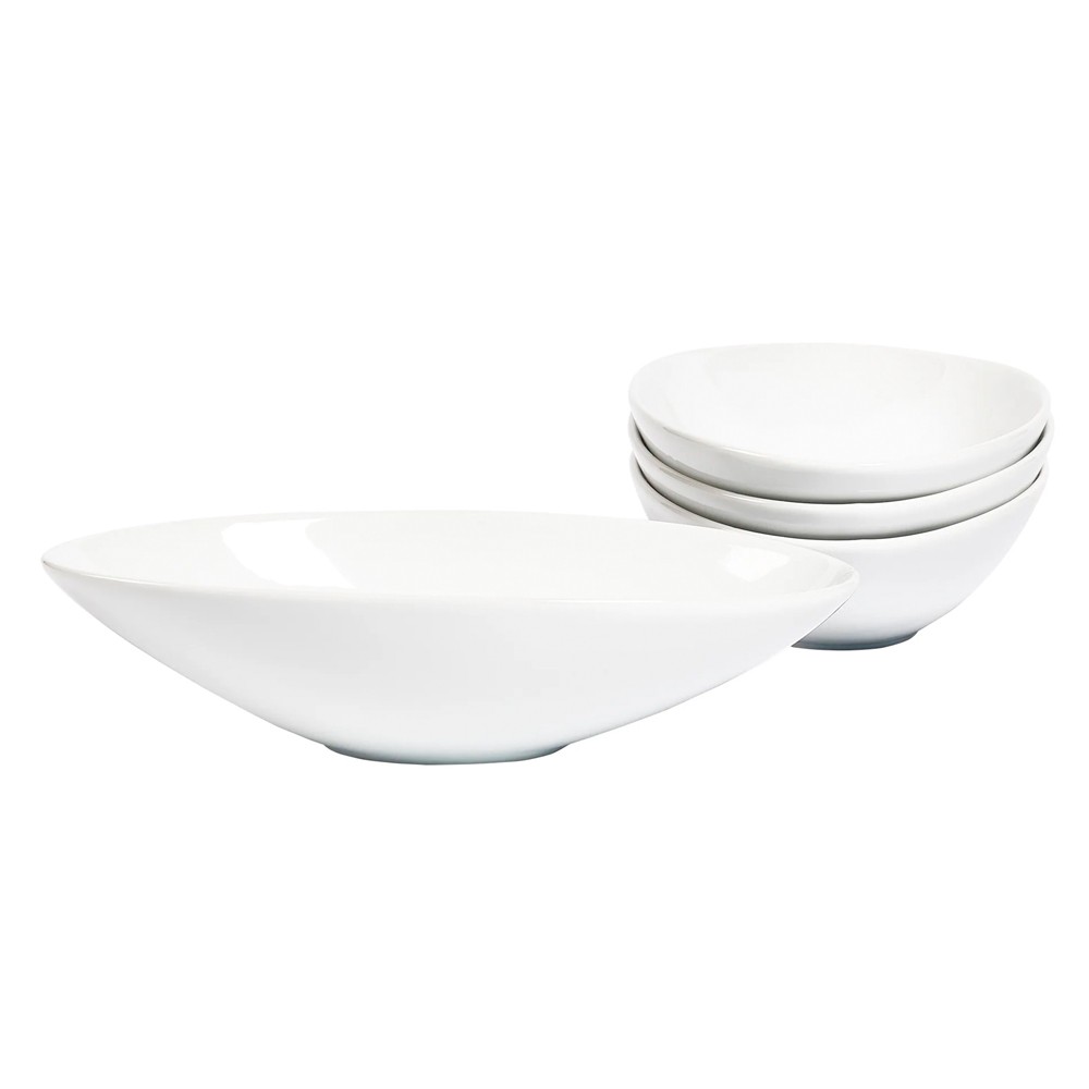 Bowl de porcelana 11.25x6.25x2.70pulg ovalado 4 piezas