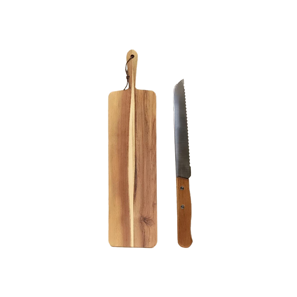 Set de cuchillo con tabla de madera para picar 8 in