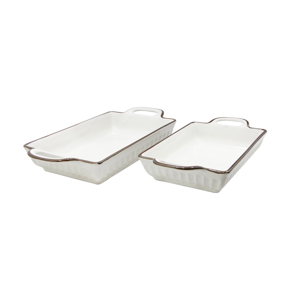 Utensilios de cocina porcelana blanco 2 pzas