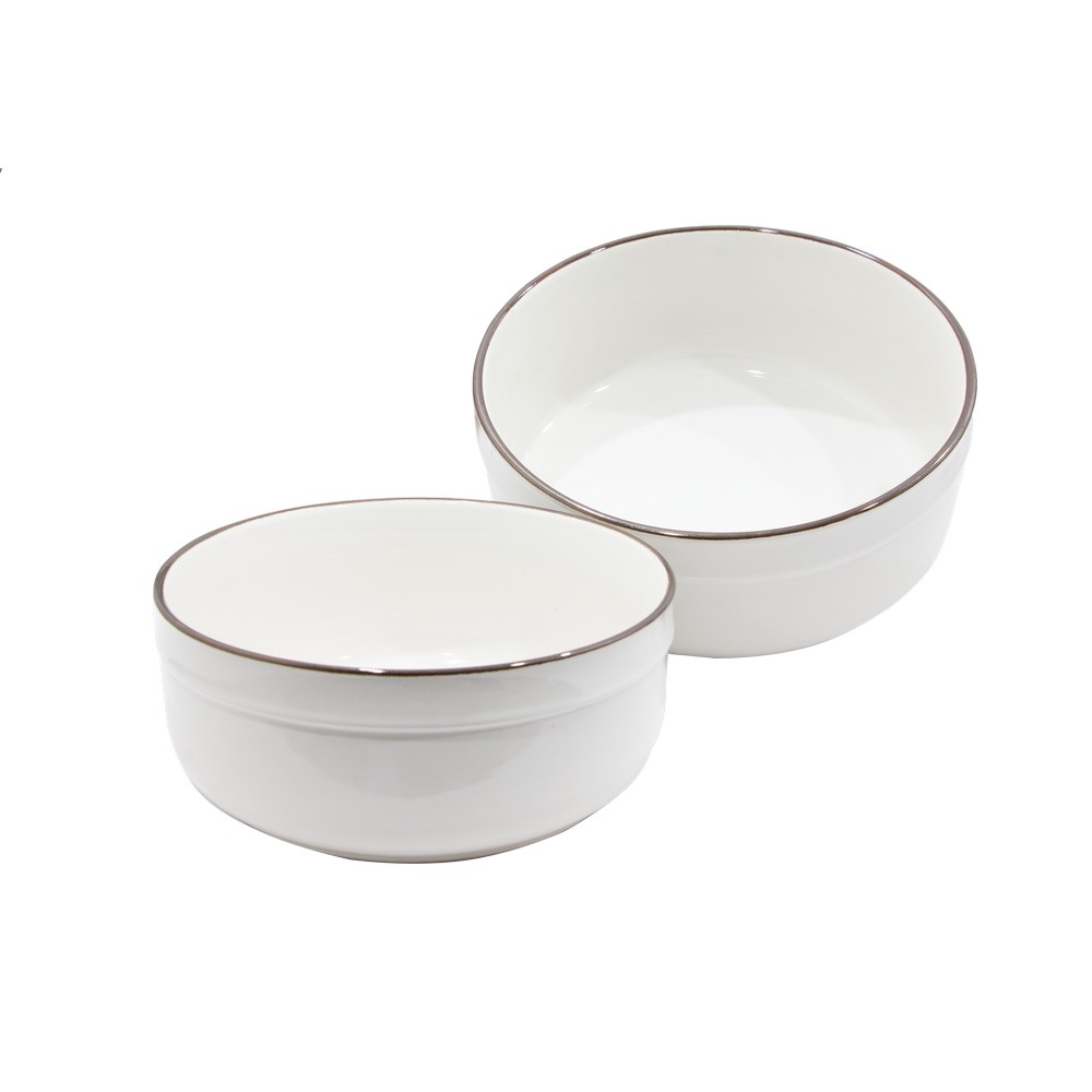 Bol de porcelana para servir safford blanco 2 pzas