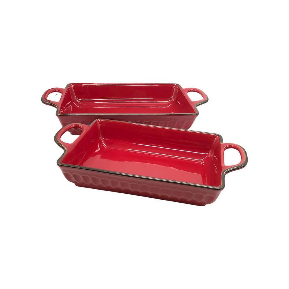 Bandeja ceramica para hornear safford roja 2 pzas