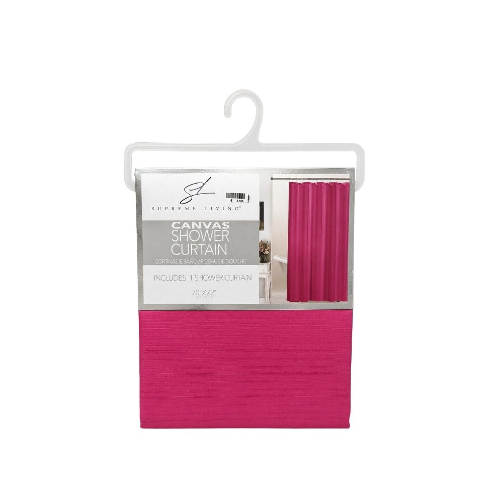 Cortina para baño solida canvas fucsia