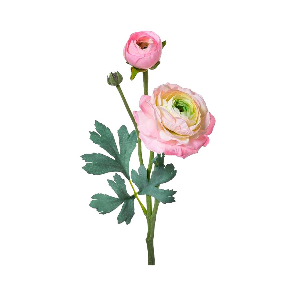 Flor artificial ranuculus rosado 15 in