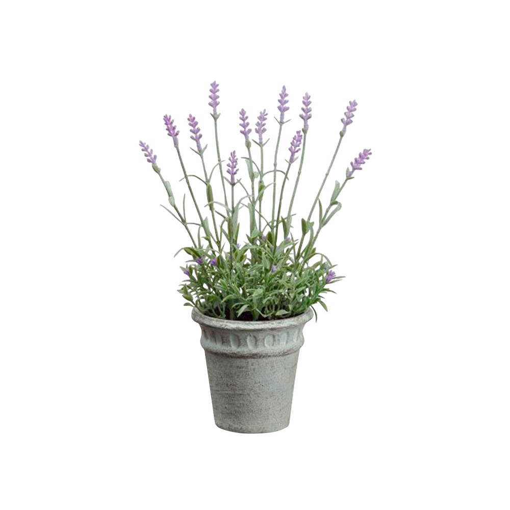 Flor artificial lavanda morado en maceta 12 in