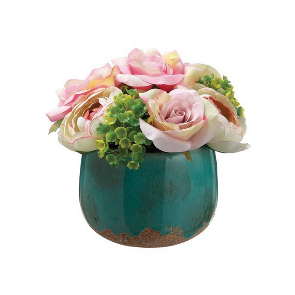 Planta decorativa rosa con base 6 in