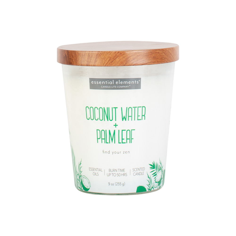 Vela en frasco 9 oz coconut water & palm leaf