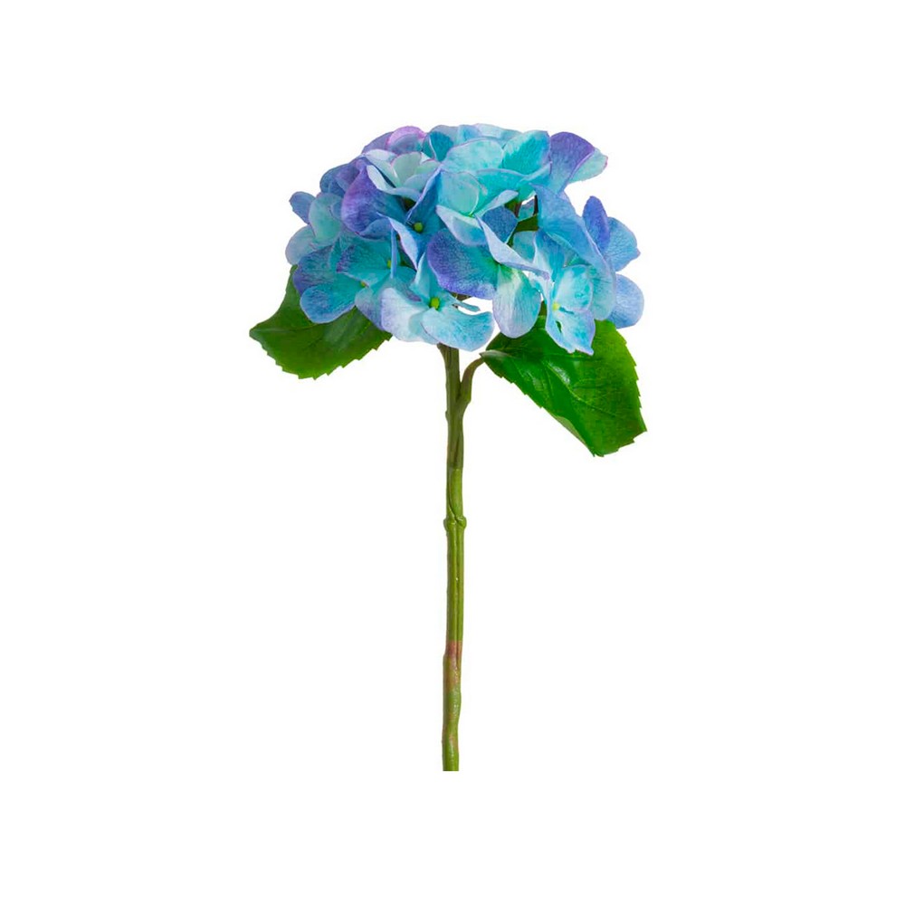 Flor artificial 13pulg hortensia azul