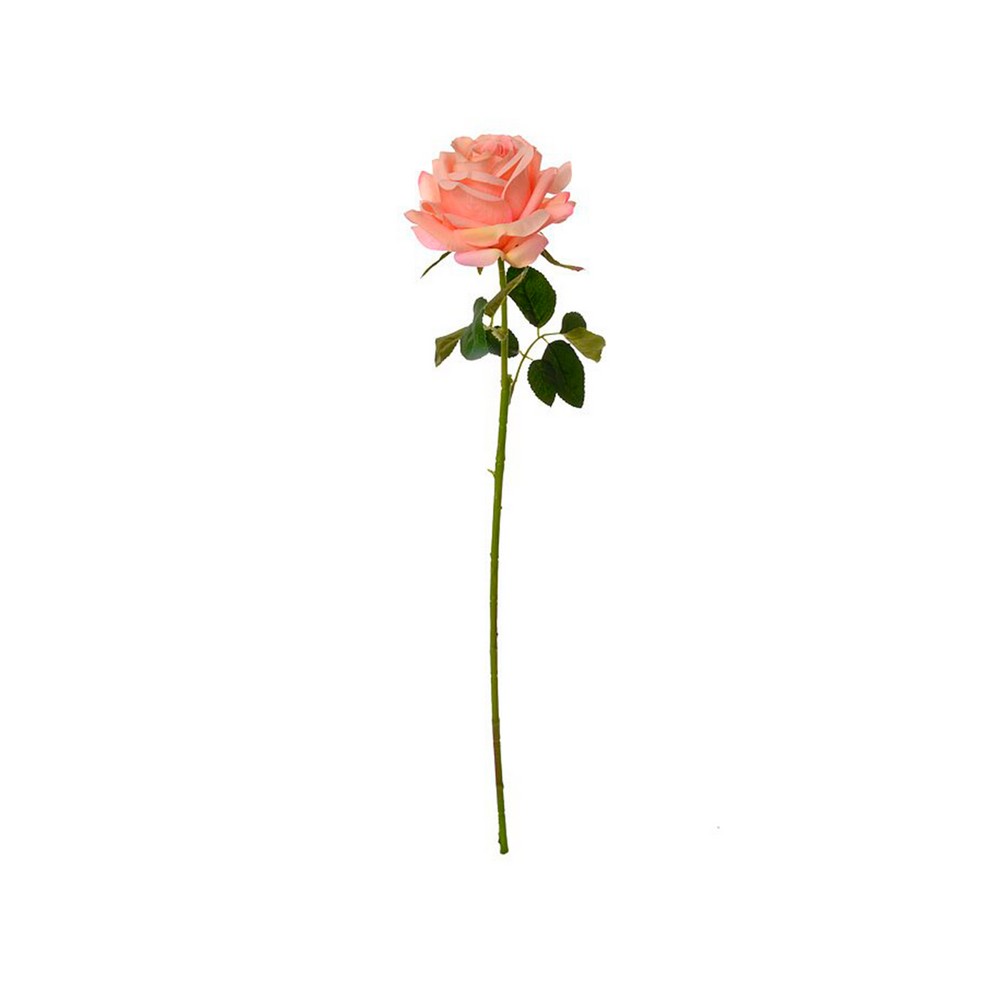 Flor artificial rosa salmón 24.5 in