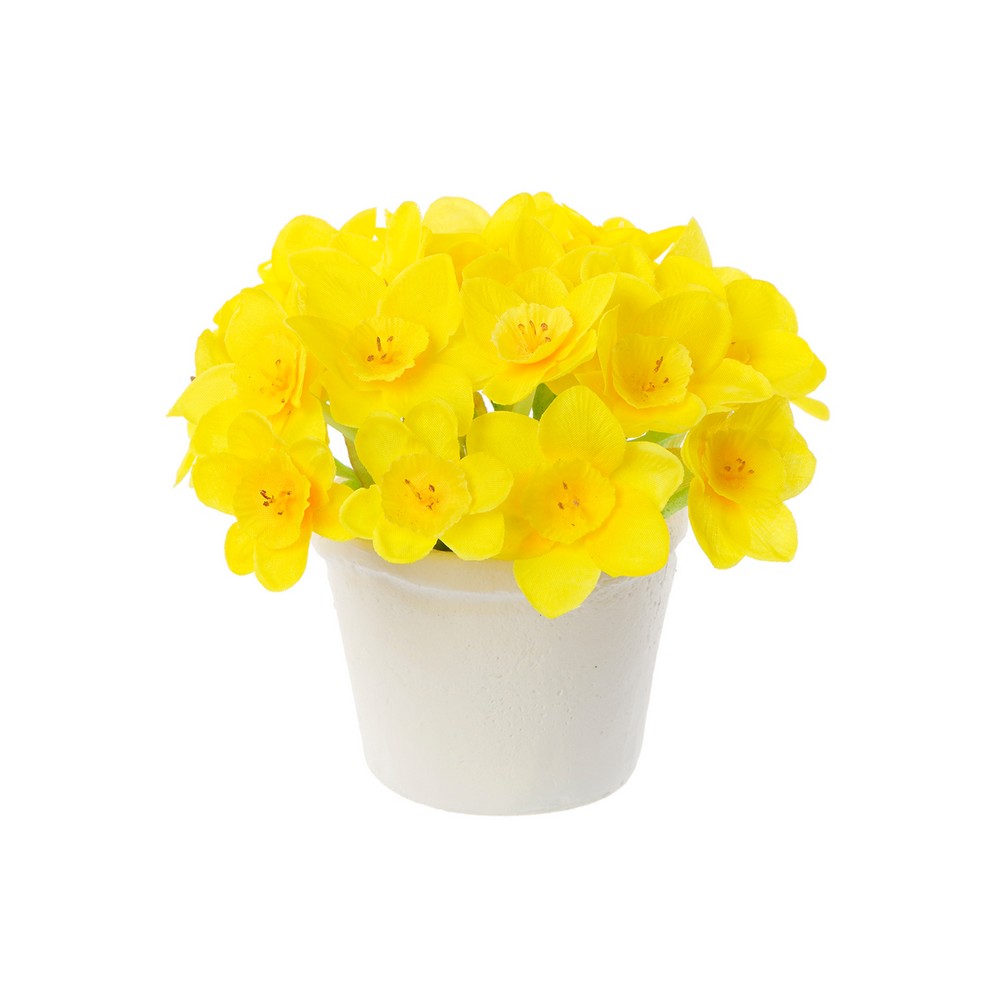 Flor artificial narciso amarillo en maceta 4.5 ft