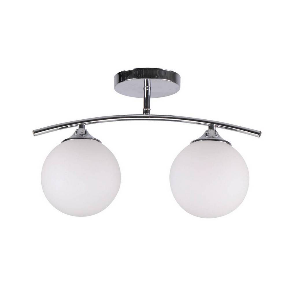 Lámpara de techo cromada 2l - e27
