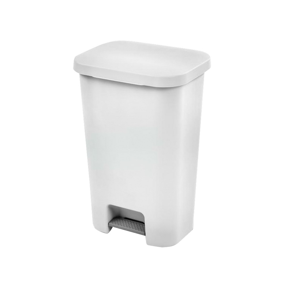 Basurero de pedal blanco 11.9 gal 61l x 13 w x 24 pulgadas h
