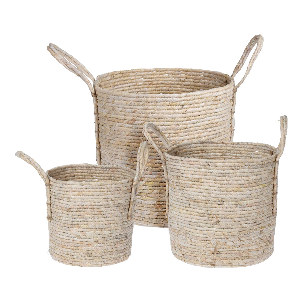 Cesta de fibra multiuso con agarradera 3 pzas