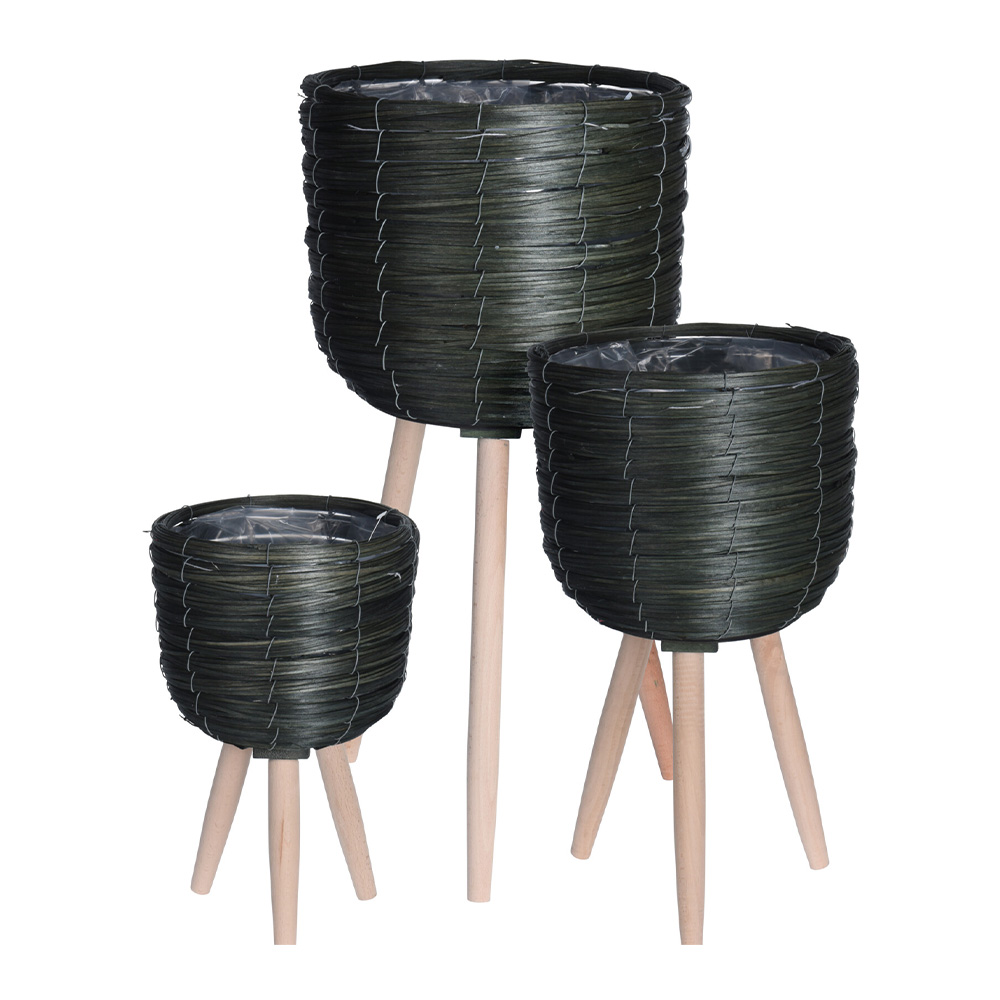 Macetero con soporte verde