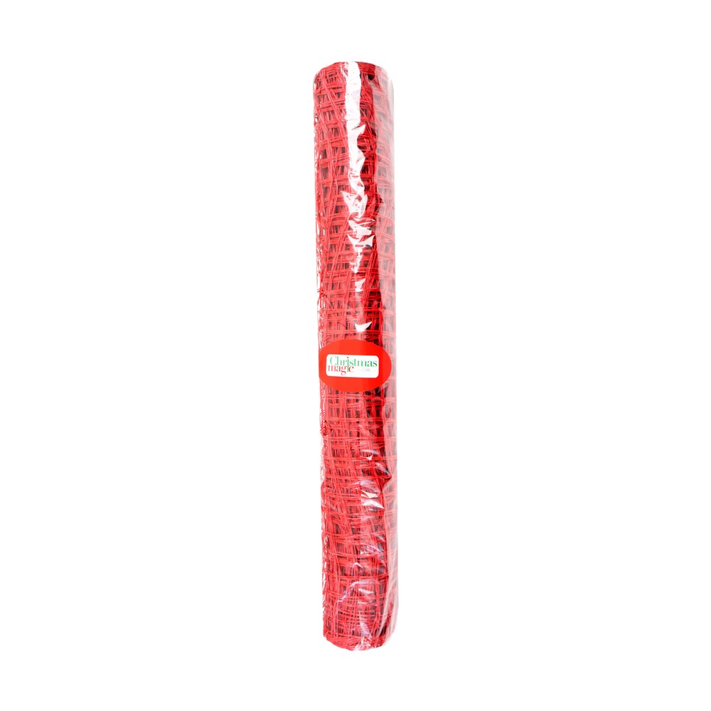 Malla navideña de cuadros 53.3 cm x 2.74 m rojo