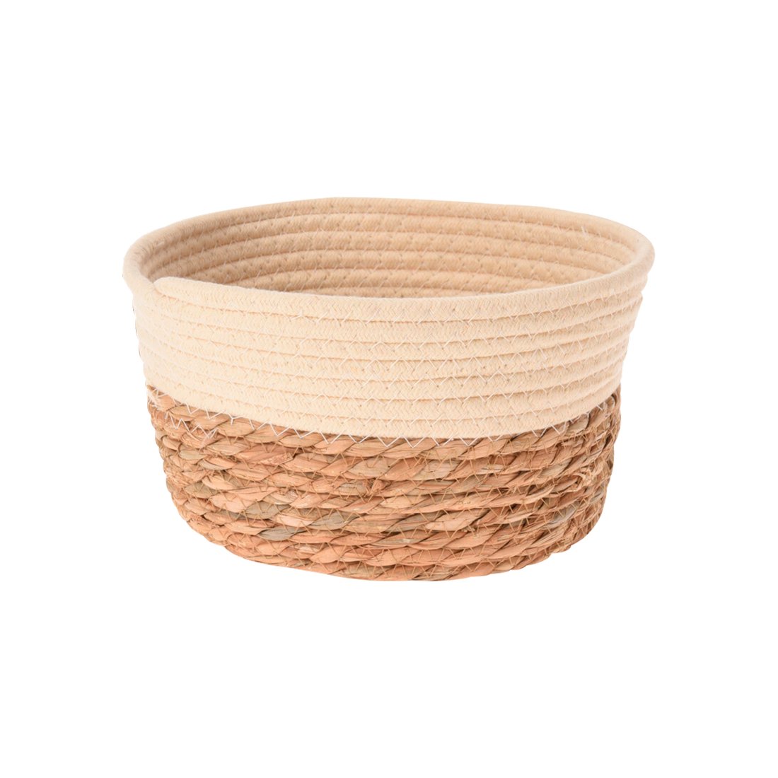 Cesta decorativa de yute mediana beige