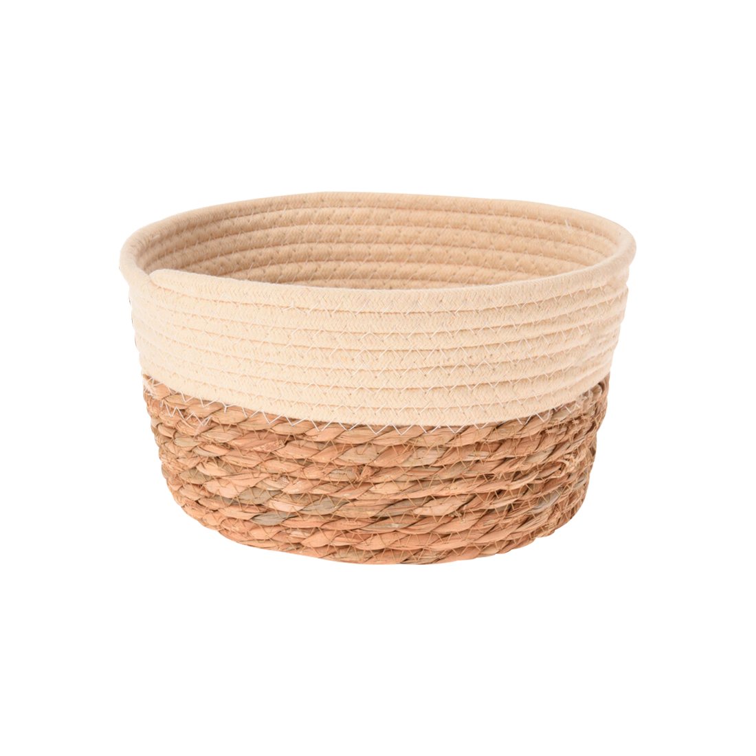 Cesta decorativa de yute grande beige