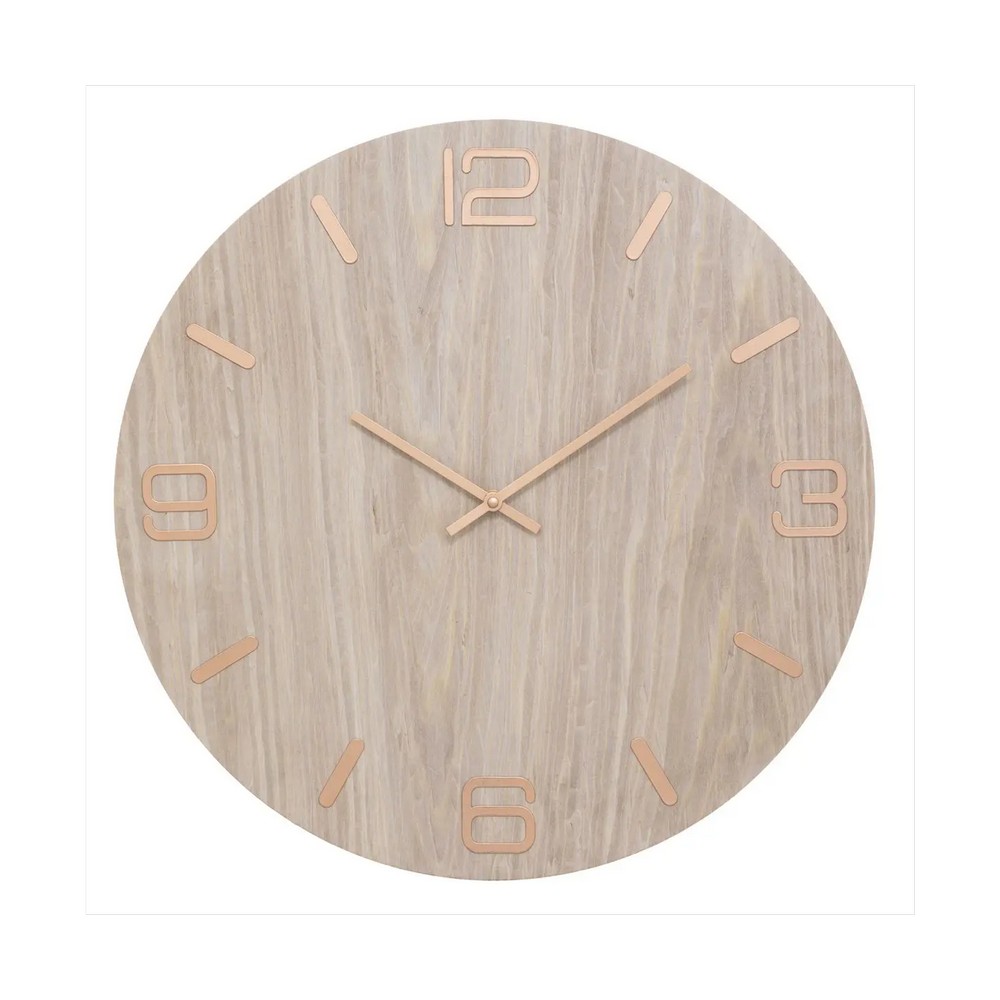 Reloj de madera para pared beige