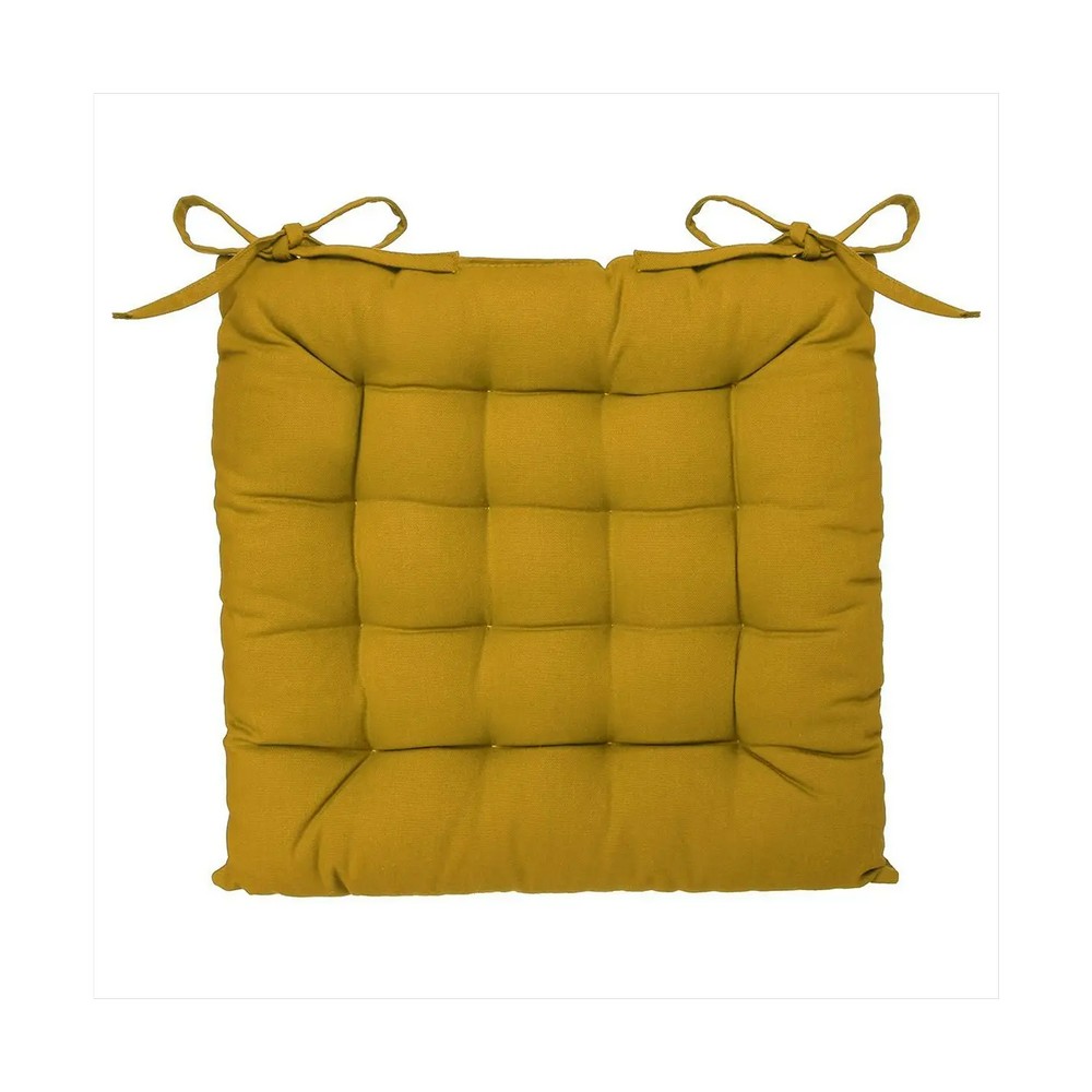 Cojin para silla 38x38cm amarillo mostaza