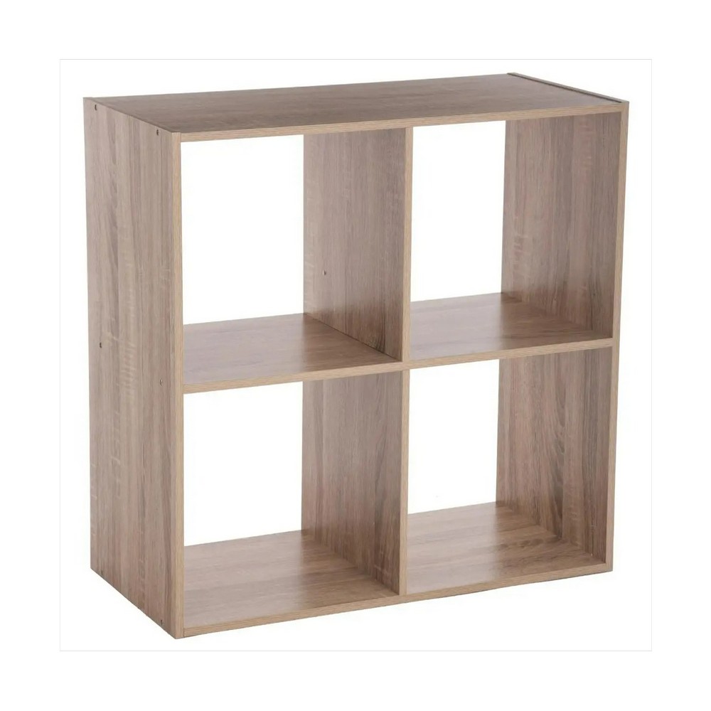 Mueble organizador madera 4 espacios 67.6x37 cm cafe