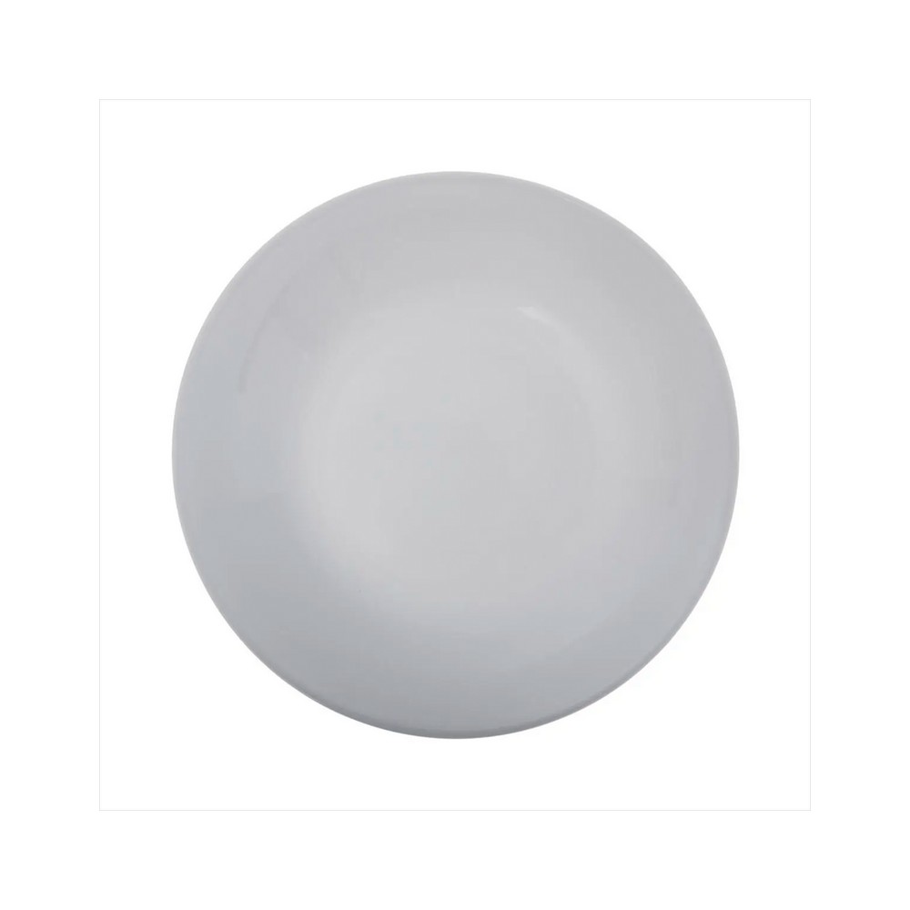 Plato hondo de vidrio 20 cm blanco jeanne