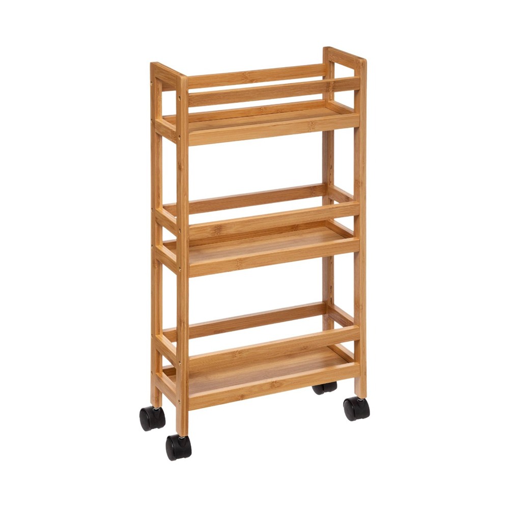 Carrito para cocina de bambú 36 x 15 x 74 cm