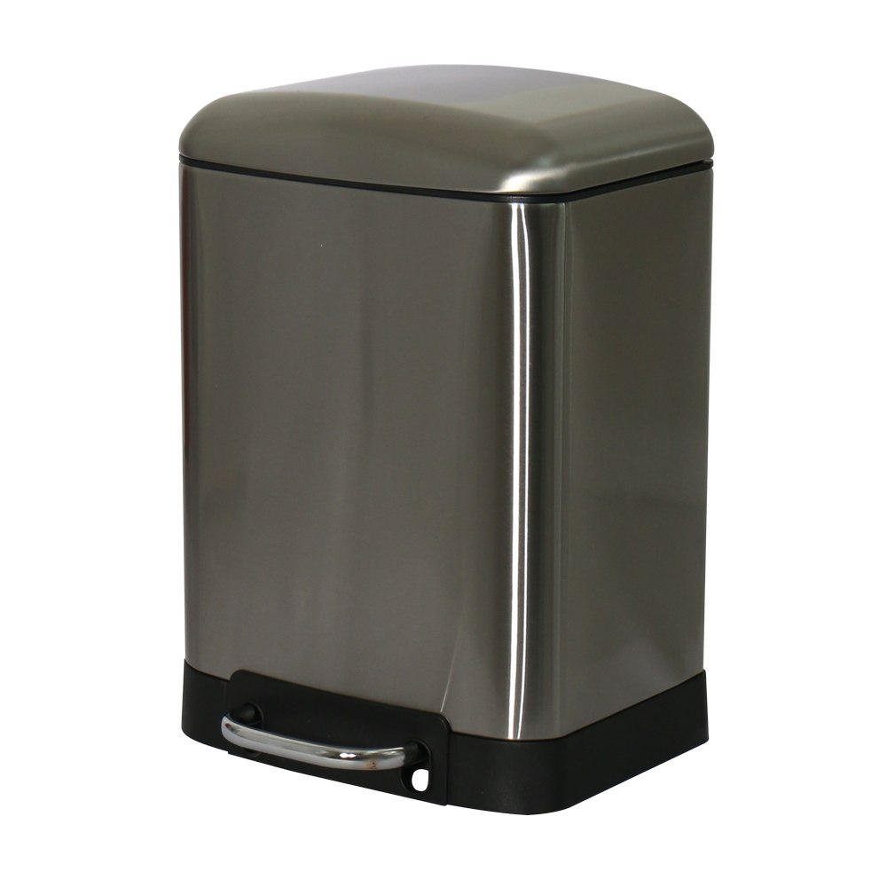 Basurero de acero inoxidable 6 l negro /plata