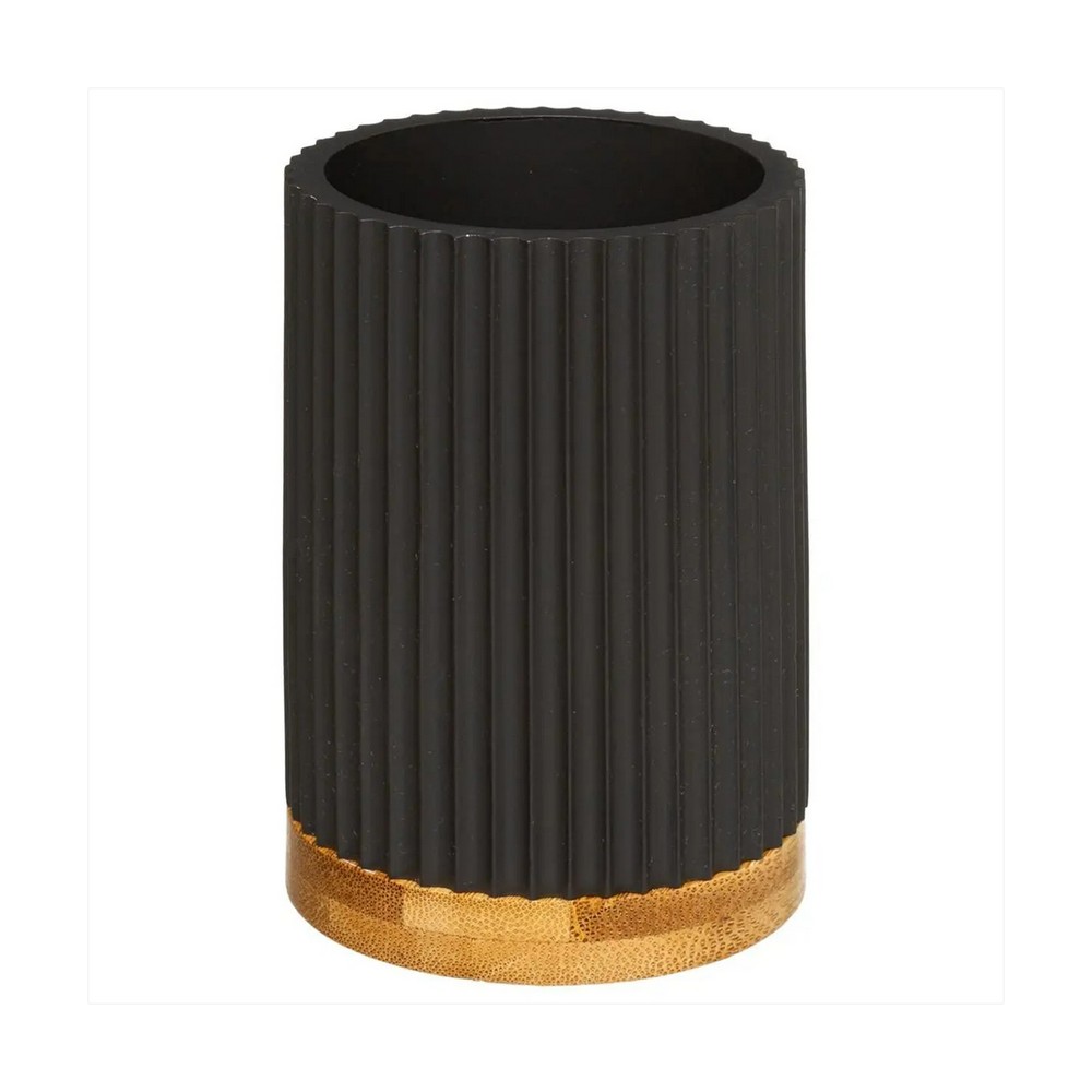 Portacepillos plastico negro-cafe