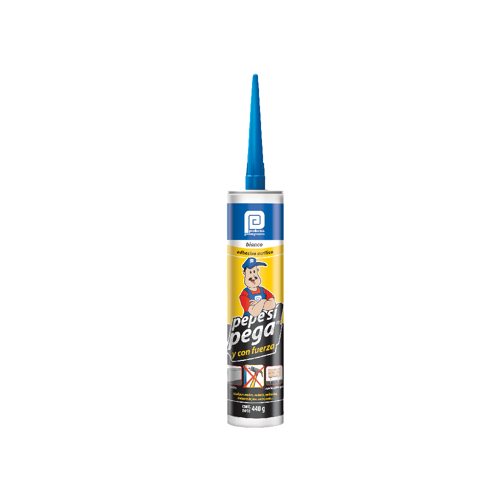 Adhesivo acrilico multiuso 290 ml blanco pepe si pega