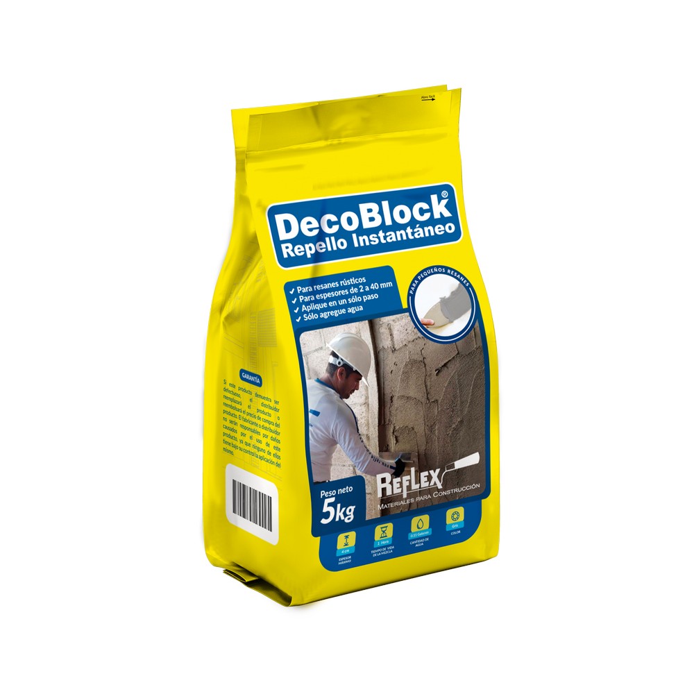 Decoblock gris grano grueso 5 kg interior