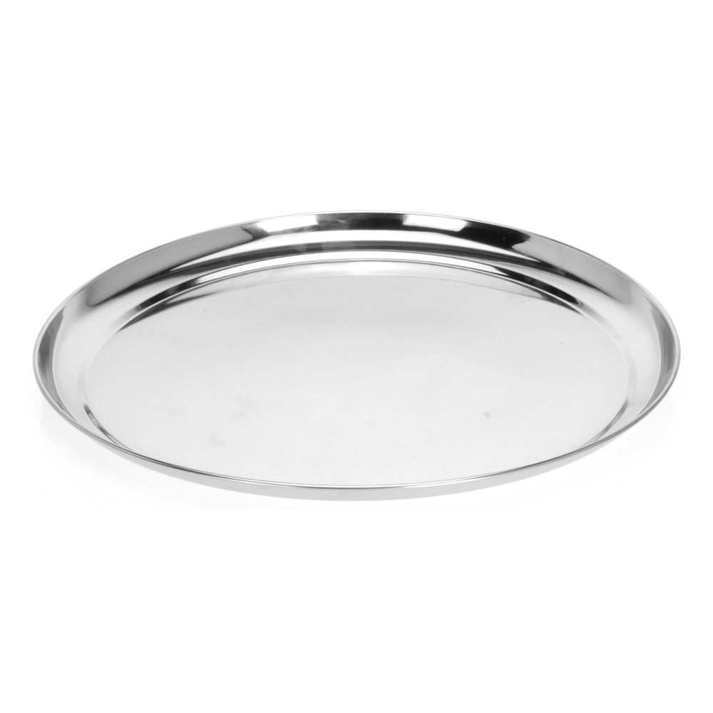 Bandeja metálica redonda 33 cm gris